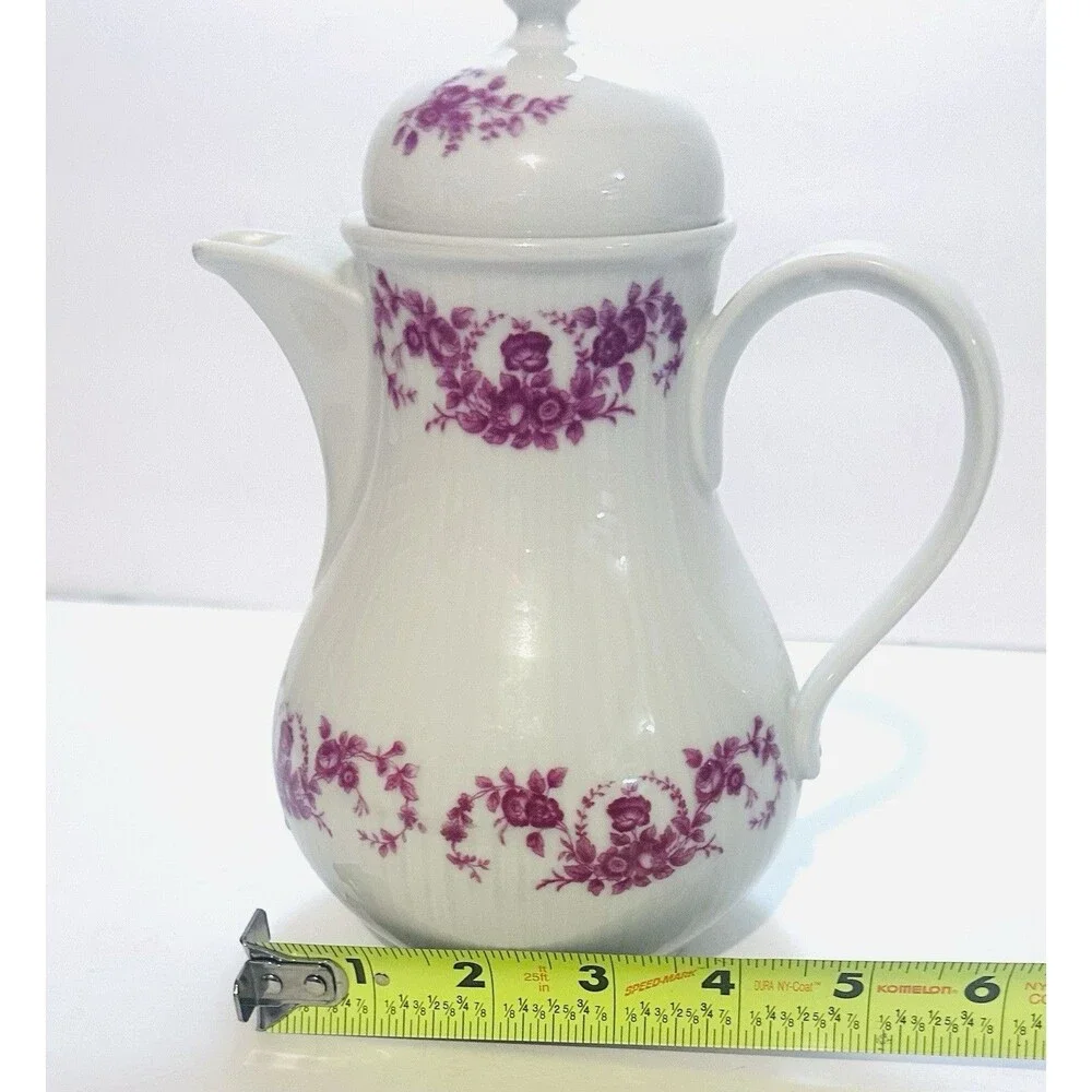 Vintage Seltmann Weiden Bavaria Coffee Pot Pink Floral 3122 W Germany